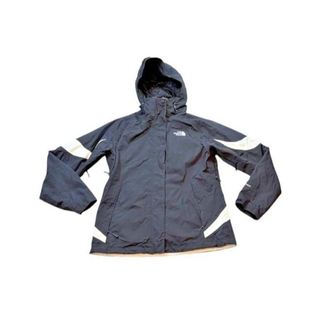 North Face Jacket Womens Size Medium Black HyVent Waterproof Hooded Rain Shell